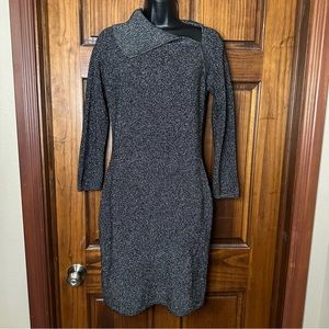 Calvin Klein Metallic Black Sweater Dress Size S